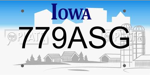 779ASG Iowa License Plate