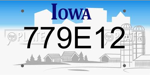 779E12 Iowa License Plate