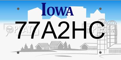 77A2HC Iowa License Plate