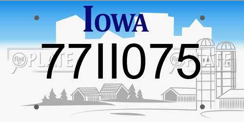 77II075 Iowa License Plate