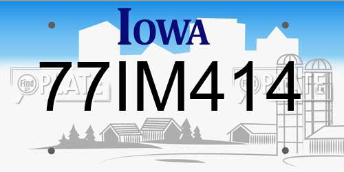77IM414 Iowa License Plate