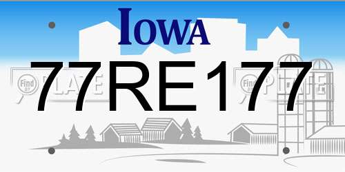 77RE177 Iowa License Plate
