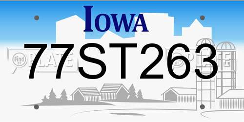 77ST263 Iowa License Plate
