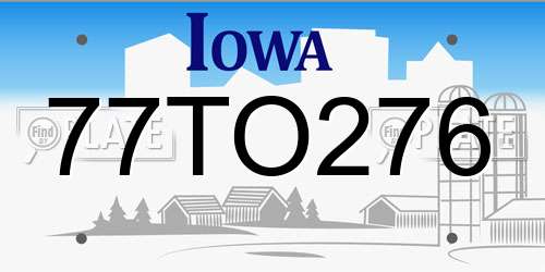 77TO276 Iowa License Plate