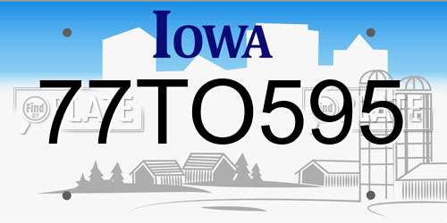 77TO595 Iowa License Plate