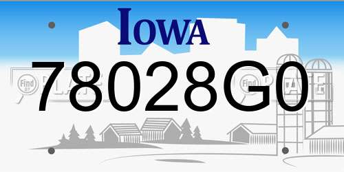 78028G0 Iowa License Plate