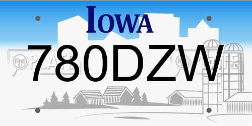 780DZW Iowa License Plate