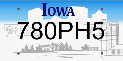780PH5 Iowa License Plate