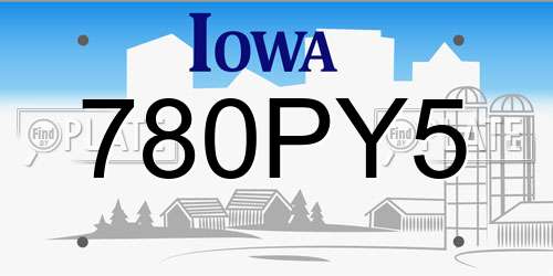 780PY5 Iowa License Plate