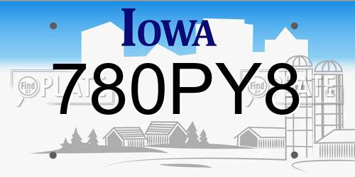 780PY8 Iowa License Plate