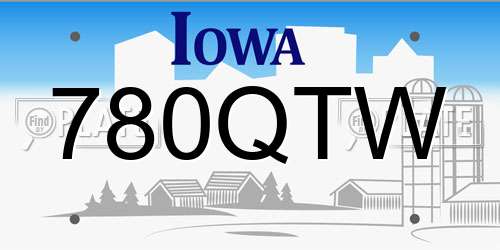 780QTW Iowa License Plate