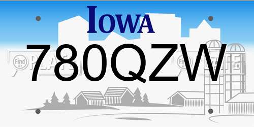 780QZW Iowa License Plate