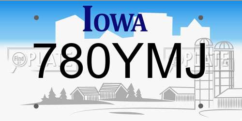 780YMJ Iowa License Plate