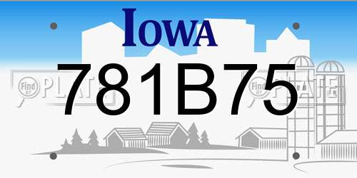 781B75 Iowa License Plate