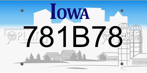 781B78 Iowa License Plate
