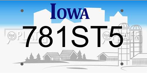 781ST5 Iowa License Plate