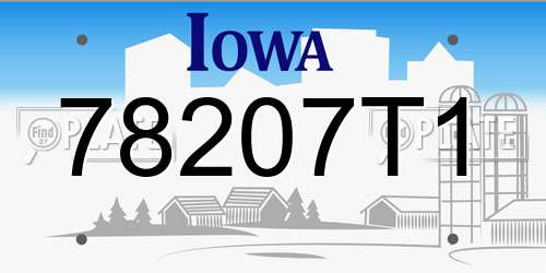 78207T1 Iowa License Plate