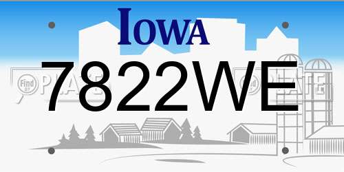 7822WE Iowa License Plate