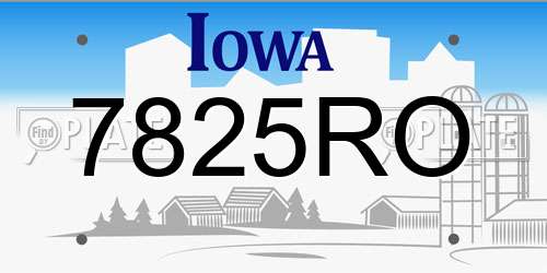 7825RO Iowa License Plate