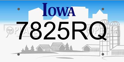 7825RQ Iowa License Plate