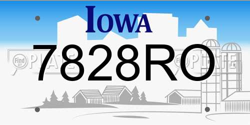 7828RO Iowa License Plate