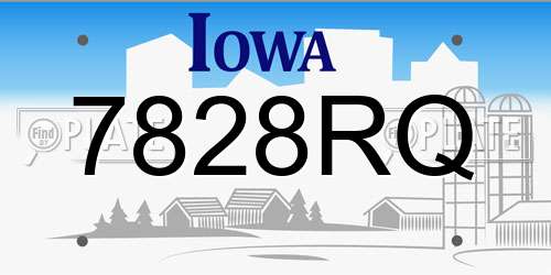 7828RQ Iowa License Plate