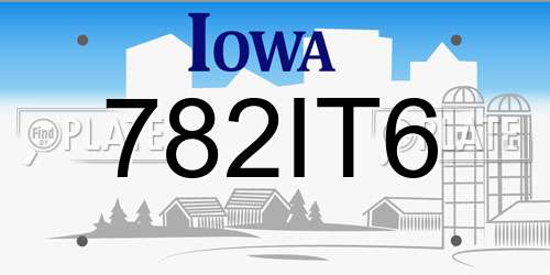782IT6 Iowa License Plate