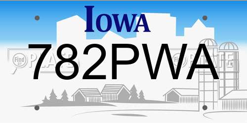 782PWA Iowa License Plate