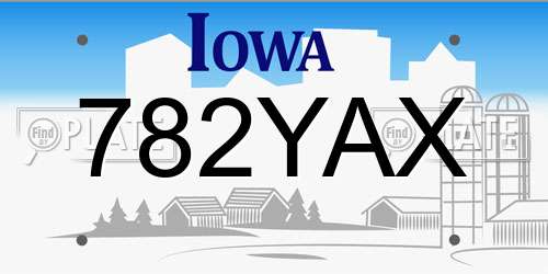 782YAX Iowa License Plate