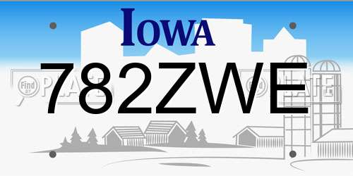 782ZWE Iowa License Plate
