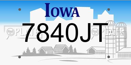 7840JT Iowa License Plate