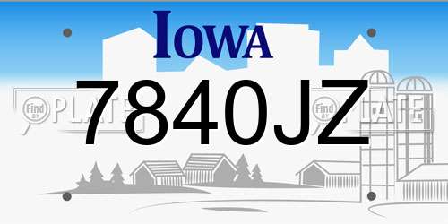7840JZ Iowa License Plate