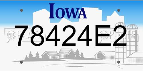 78424E2 Iowa License Plate