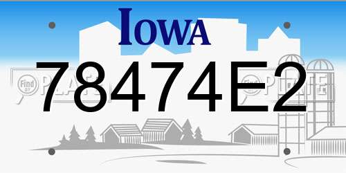 78474E2 Iowa License Plate