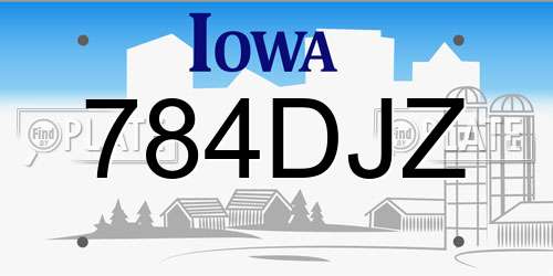 784DJZ Iowa License Plate