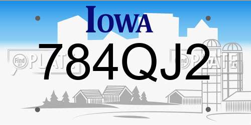 784QJ2 Iowa License Plate