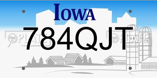 784QJT Iowa License Plate