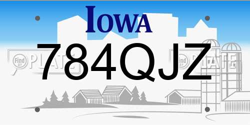 784QJZ Iowa License Plate