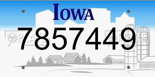 7857449 Iowa License Plate