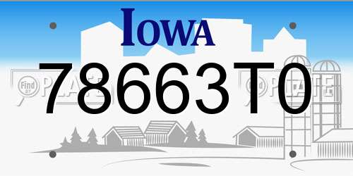 78663T0 Iowa License Plate