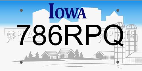 786RPQ Iowa License Plate