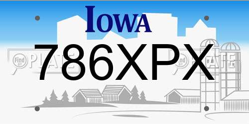 786XPX Iowa License Plate