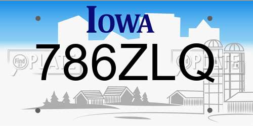 786ZLQ Iowa License Plate