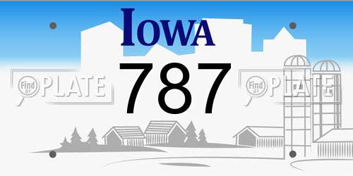 787 Iowa License Plate