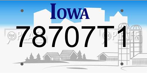 78707T1 Iowa License Plate