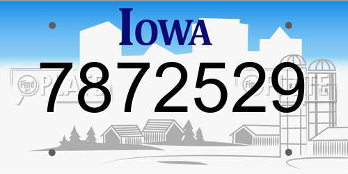 7872529 Iowa License Plate