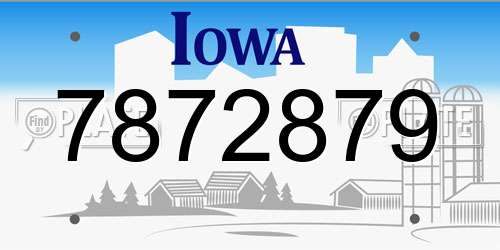 7872879 Iowa License Plate