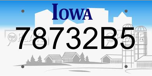 78732B5 Iowa License Plate