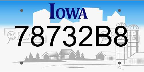 78732B8 Iowa License Plate