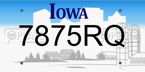 7875RQ Iowa License Plate
